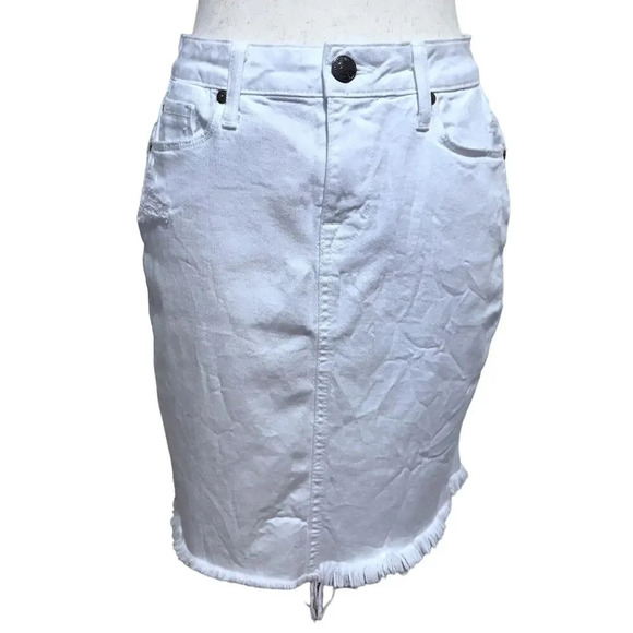 Fidelity Denim NWT White Jean Mini Skirt Women 26 - Picture 2 of 13
